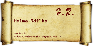 Halma Réka névjegykártya